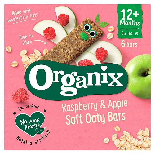 Organix Овесен бар ябълка и малина 12м. 6х23г