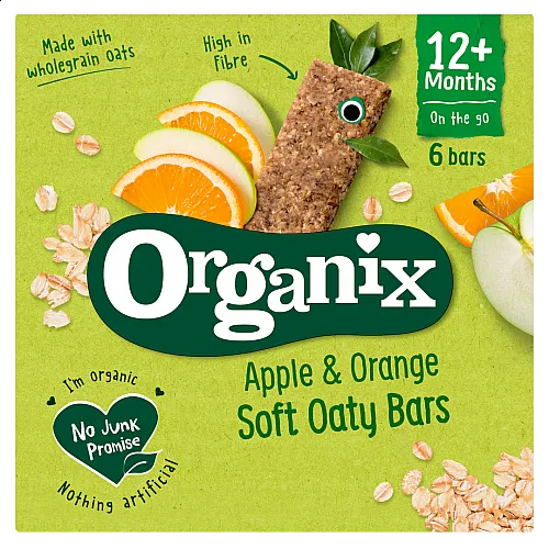 Organix Овесен бар ябълка и портокал 12м. 6х23г
