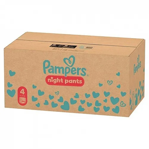 Pampers Night Pants Еднократни нощни гащички 4 9-15кг 104бр.