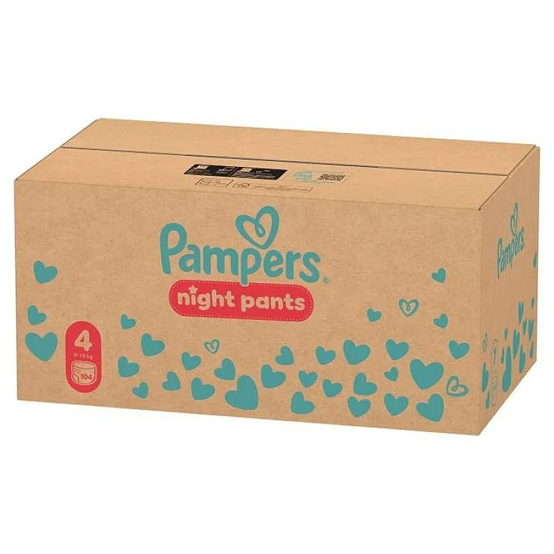 Pampers Night Pants Еднократни нощни гащички 4 9-15кг 104бр.