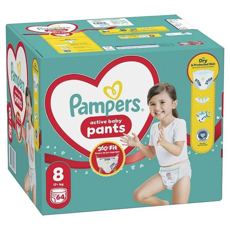 Pampers Гащички за еднократна употреба 8 17+кг 64бр.