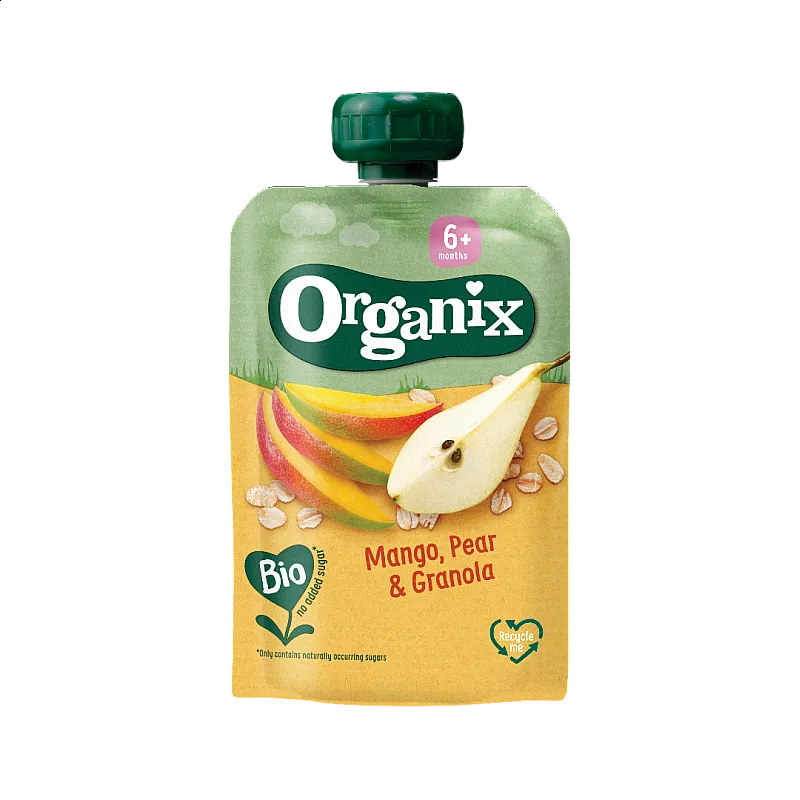 Organix Пауч манго, круша и гранола 6м. 100г