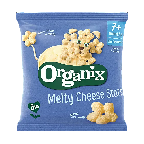 Organix Снакс звездички с вкус на сирене 6м. 20г