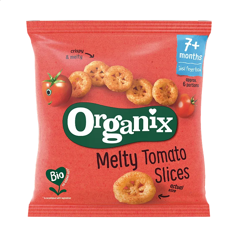 Organix Топящи се доматени резенчета 7м. 15г