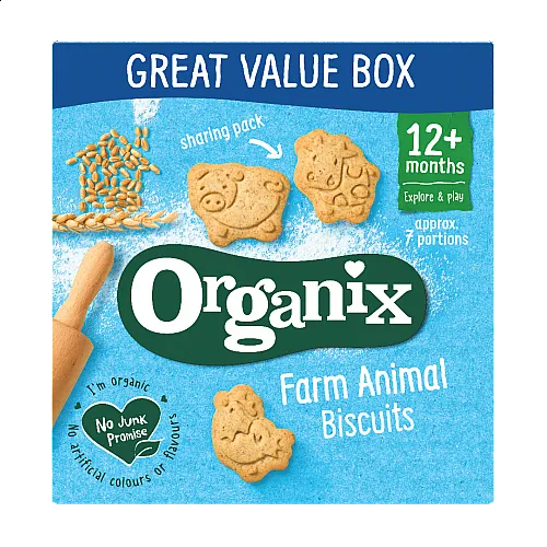 Organix Бисквити ,,Животни от фермата" 12м. 100г