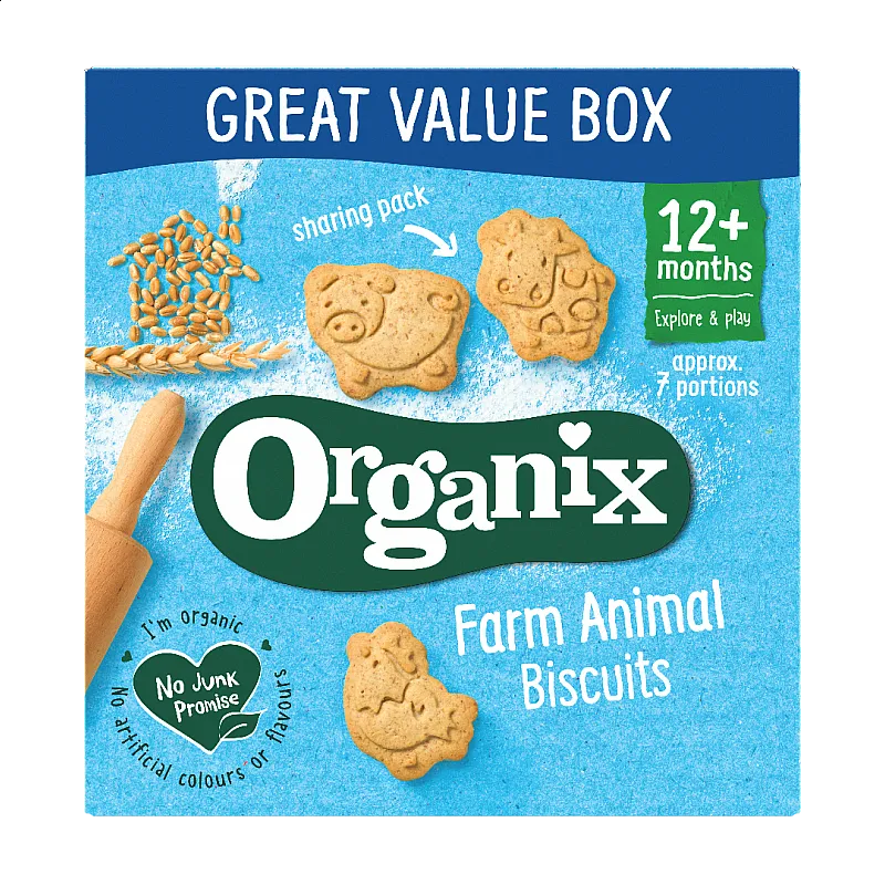 Organix Бисквити , Животни от фермата" 12м. 100г