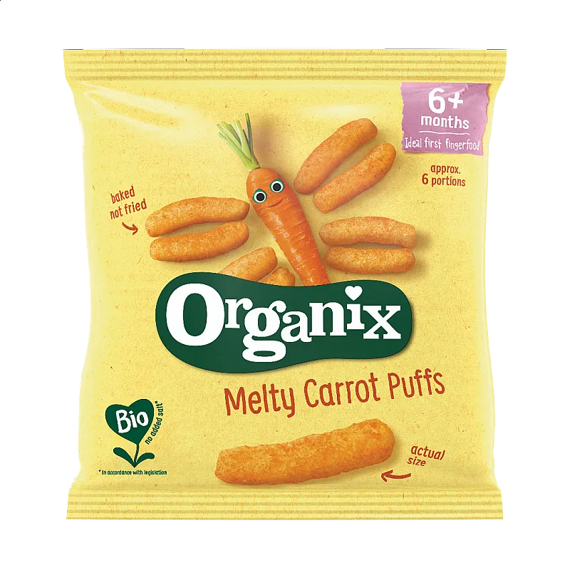Organix Топящи се морковени пуфчета 6м. 20г