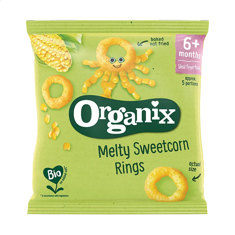Organix Топящи се царевични рингове 6м. 20г