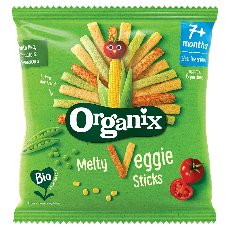 Organix Топящи се зеленчукови пръчици 7м. 15г
