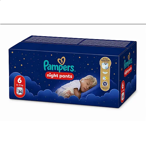 Pampers Night Pants Еднократни нощни гащички 6 13-19кг 80бр.