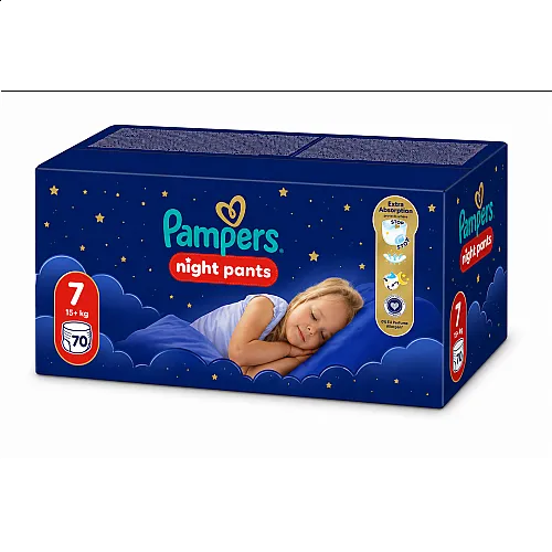 Pampers Night Pants Еднократни нощни гащички 7 15+кг 70бр.