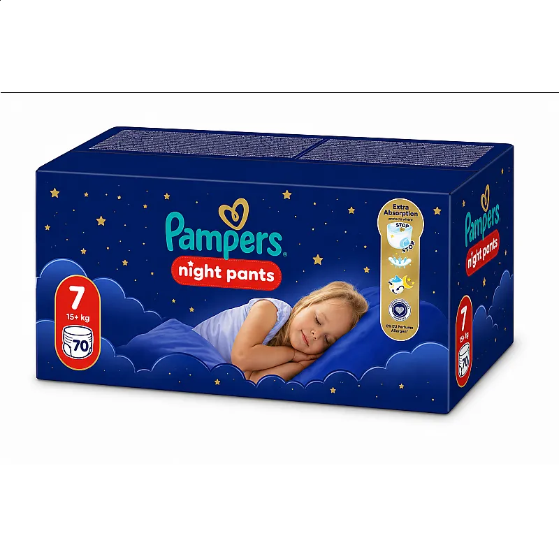 Pampers Night Pants Еднократни нощни гащички 7 15+кг 70бр.
