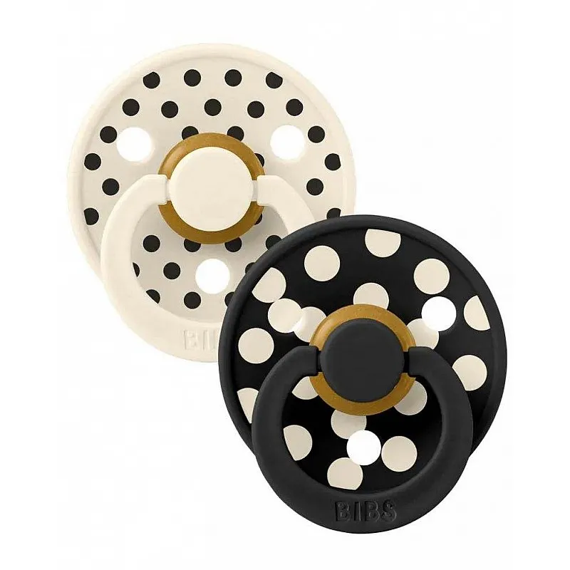 Bibs 2бр. биберони Colour Polka Ivory/Black 0-6м.