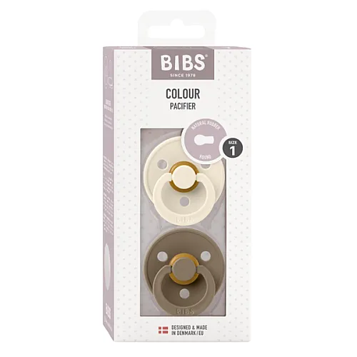 BIBS 2 бр. Залъгалки COLOUR, Ivory/Dark Oak, 6-18 месеца