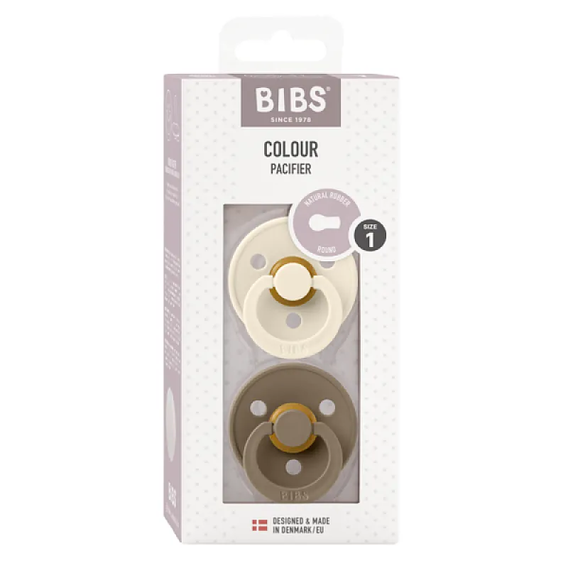 BIBS 2 бр. Залъгалки COLOUR, Ivory/Dark Oak, 0-6 месеца