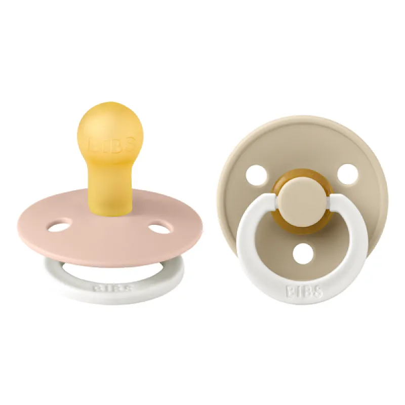 BIBS 2 бр. Биберони COLOUR, Blush GLOW/Vanilla GLOW, 0-6 месеца