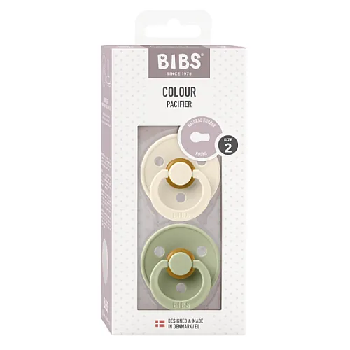 BIBS 2 бр. Залъгалки COLOUR, Ivory/Sage, 6-18 месеца