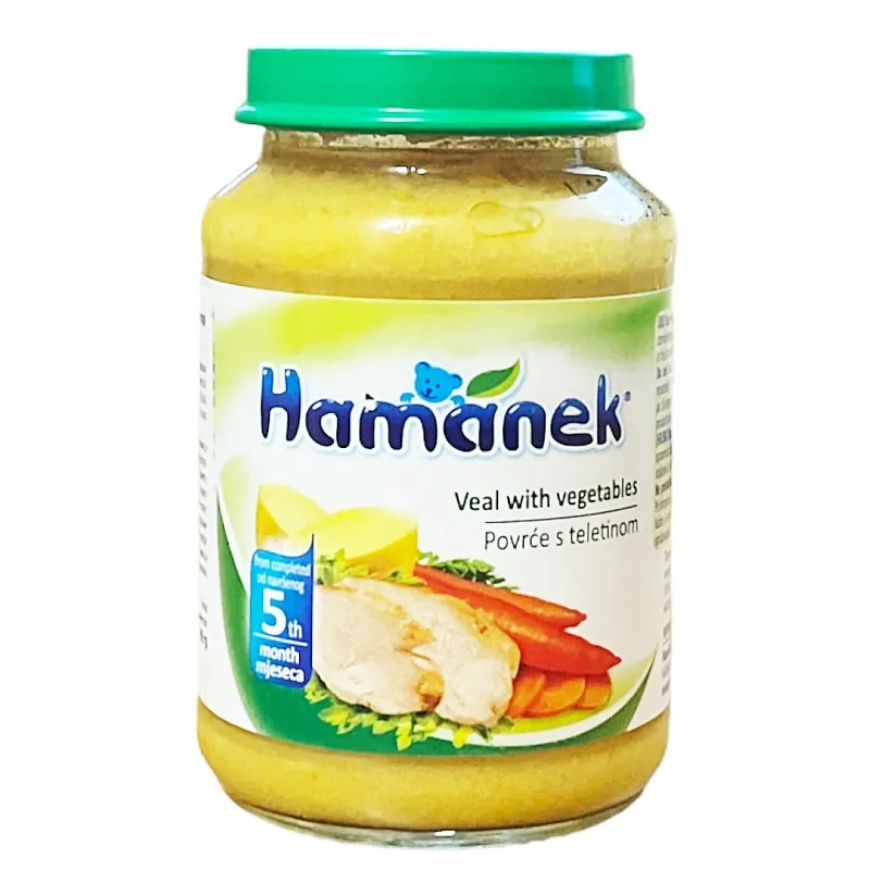 Hamanek Пюре Телешко със зеленчуци и картофено пюре 5м. 190г