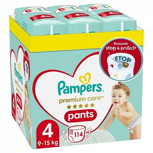 Pampers Premium Care Гащички за еднократна употреба 4 9-15кг 114бр. 
