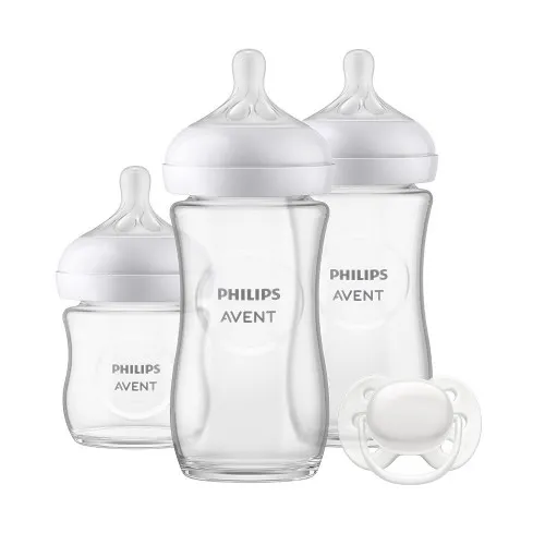 Philips Avent Комплект за новородено Natural Response 3.0 - Залъг (0-6) + 3 Шишета - стъкло