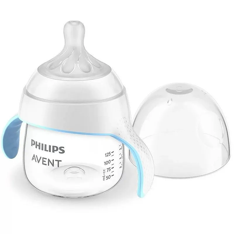 Philips Avent Тренировъчно шише Natural Response за преход към чаша с дръжки 150мл с биберон без протичане Поток 5, 6м+ SCF263/61