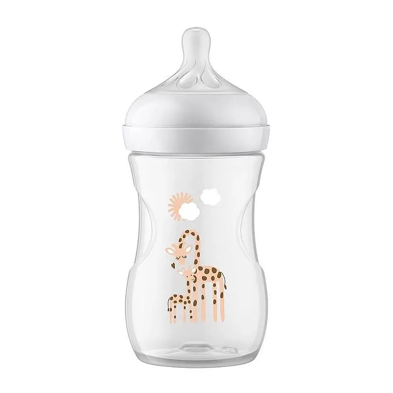 Philips AVENT Шише за хранене Natural Response 260 мл с биберон без протичане Natural Response Поток 3, 1м+ Жираф - SCY903/66