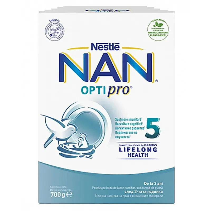 Nestlé NAN OptiPRO 5 Обогатена млечна напитка за малки деца над 3 годинки  700г