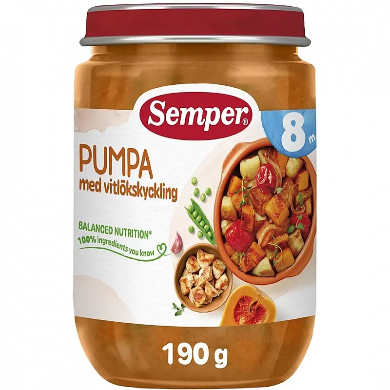 Semper Тиква с чесново пиле 8м 190г