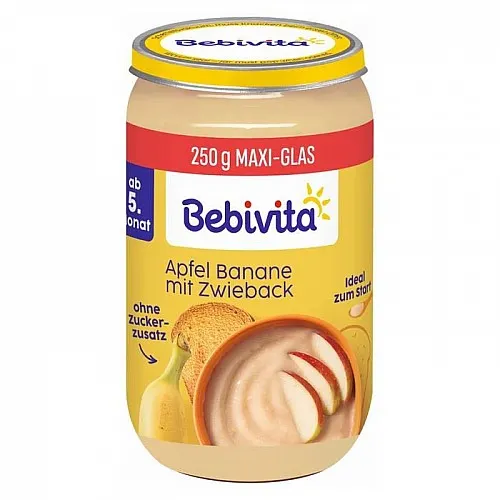 Bebivita БИО Ябълка, банан и сухар 5м. 250г