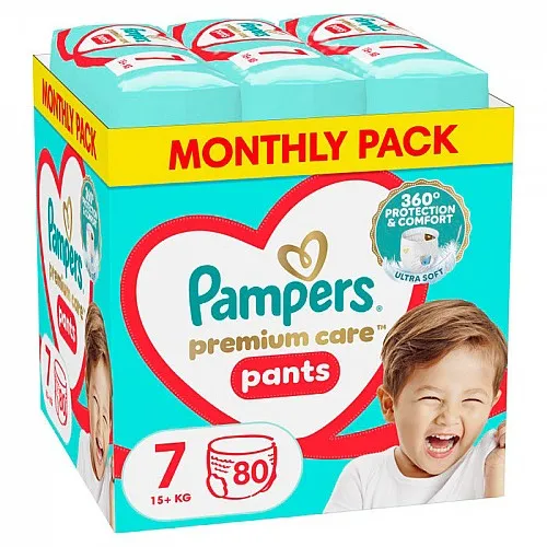Pampers Гащички за еднократна употреба Premium Care 7 15+кг 80бр.