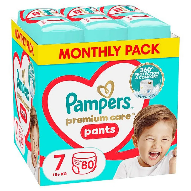 Pampers Гащички за еднократна употреба Premium Care 7 15+кг 80бр.