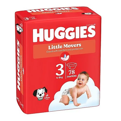 Huggies Little Movers Бебешки пелени размер 3 4-9кг 78бр.