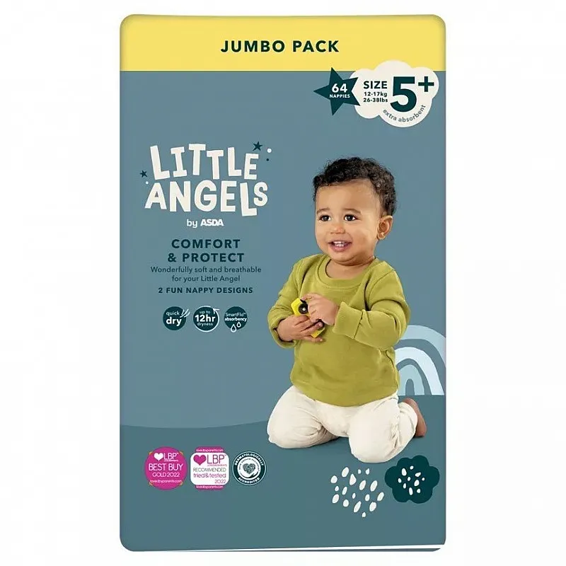 LITTLE ANGELS Памперси 5+ 12-17кг 64бр.