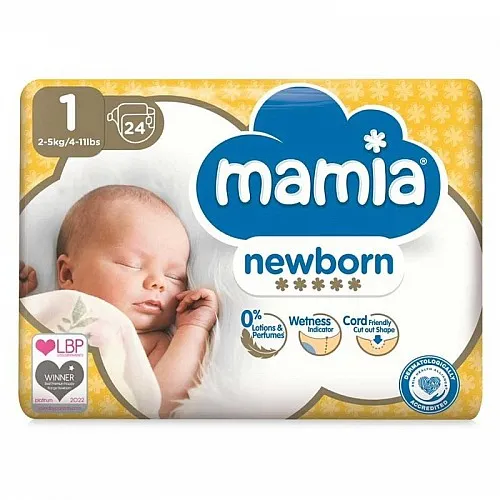 Mamia Еднократни пелени за новородено 1 2-5кг 24бр.
