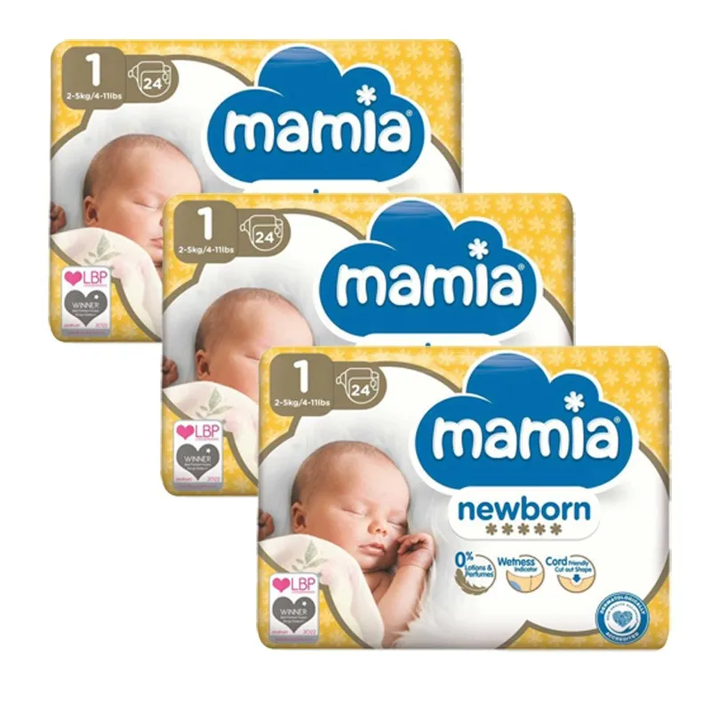 Mamia Еднократни пелени за новородено 1 2-5кг 72бр.