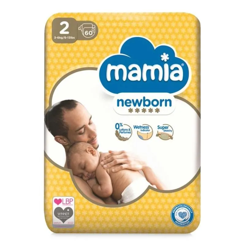 Mamia Еднократни пелени за новородено 2 3-6кг 60бр.