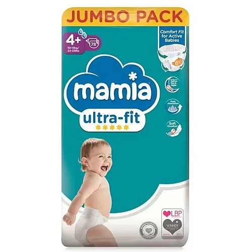 Mamia Еднократни пелени 4+ 10-15кг 78бр.