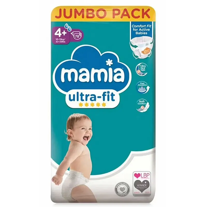 Mamia Еднократни пелени 4+ 10-15кг 78бр.