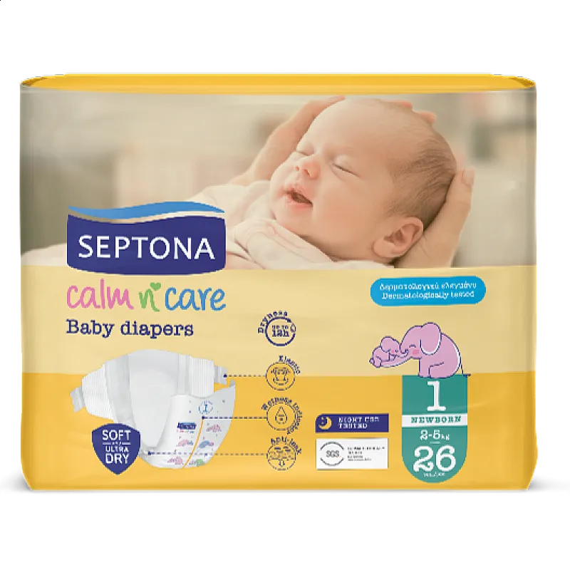 Septona Еднократни пелени за новородено 1  2-5кг 26бр.