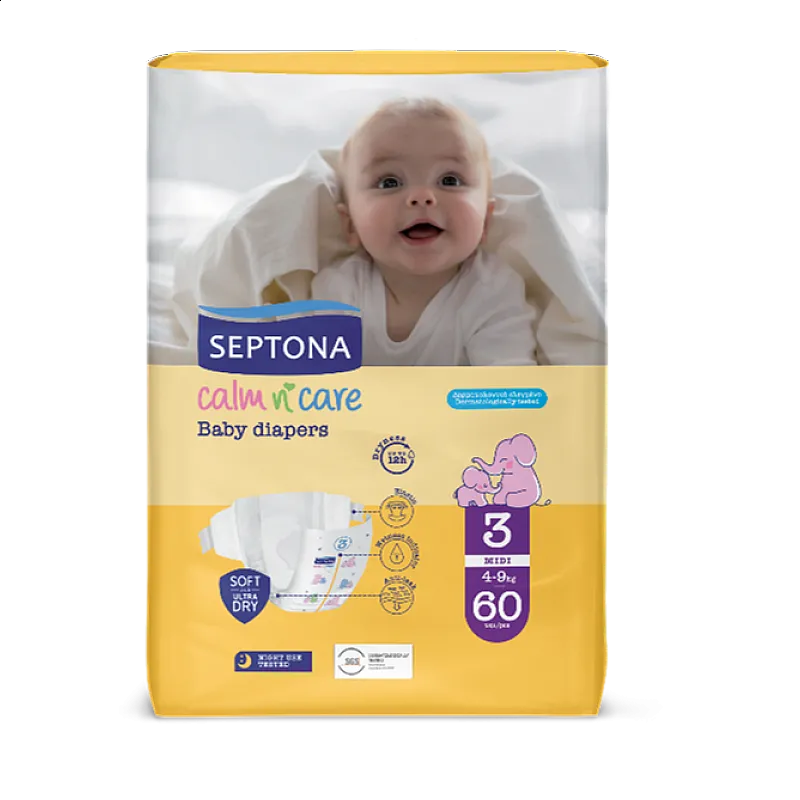 Septona Еднократни пелени 3 4-9кг 60бр.
