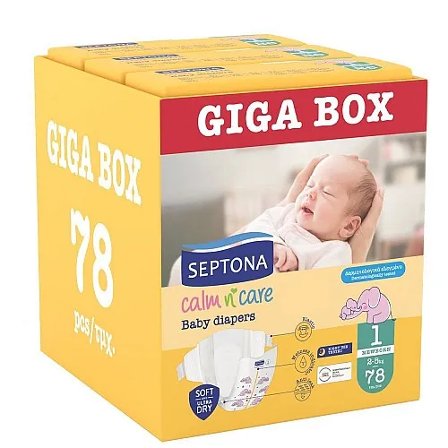 Septona Еднократни пелени за новородено 1  2-5кг 78бр.