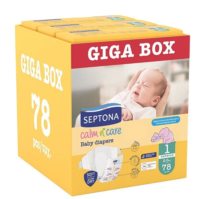 Septona Еднократни пелени за новородено 1  2-5кг 78бр.