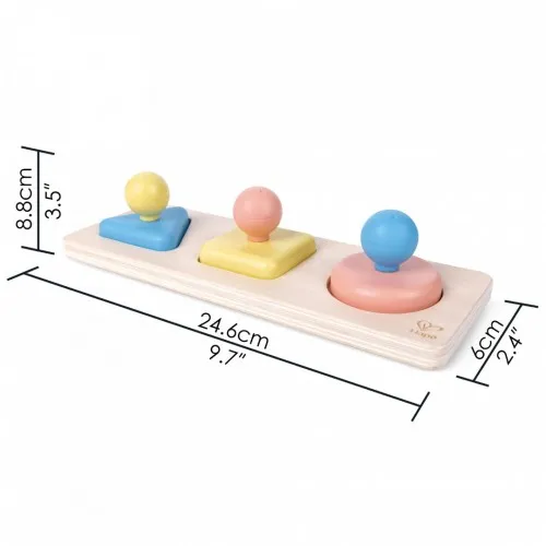 Образователна сензорна играчка Монтесори, Hape, Огледални форми, 24.6 x 6 x 8.8 см