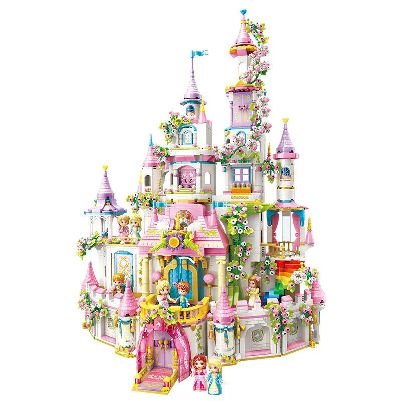 Конструктор, Qman, Princess Leah, Замък на мечтите и цветята, 2482 части