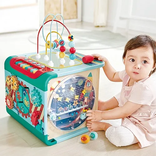 Интерактивна играчка, Hape, Магически музикален куб 4 в 1