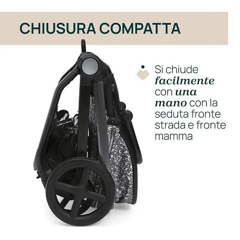 Chicco DUO СИСТЕМА MYSA  Charming Grey количка, шаси и кош за новородено, 0м+