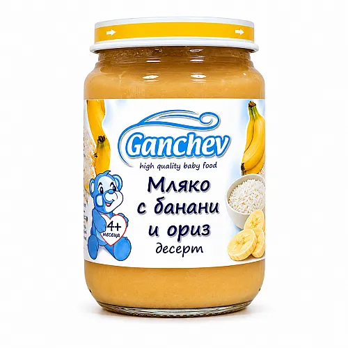 GANCHEV Мляко с банани и ориз 4м. 190г