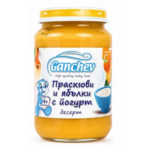GANCHEV Десерт от праскови и ябълки с йогурт 4м. 190г