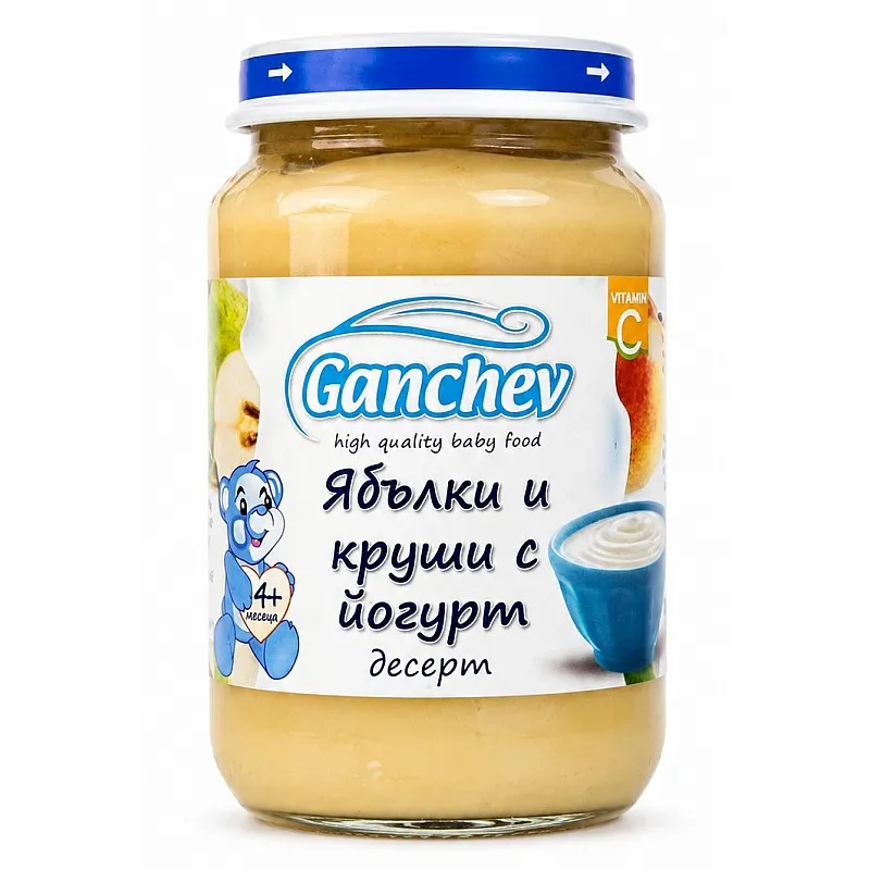 GANCHEV Десерт от ябълки и круши с йогурт 4м. 190г