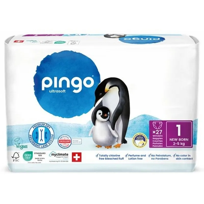 Pingo Ultrasoft Пелени за новородено 1 2-5кг 27бр.